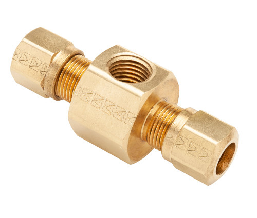 Mid-America Fittings NT68-64VS Adapter with RTS, 3/8 in Tube OD x 1/4 in Male NPTF, Brass