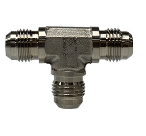 Midland Metal SS2603-04-04-04 Bulkhead Tee, 1/4 in Male JIC x 1/4 in Male JIC x 1/4 in MJIC, Stainless Steel