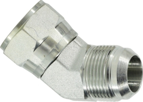 Midland Metal SS6502-10-10 45 deg Elbow, 5/8 in Male JIC x 5/8 in Female JIC Swivel, Stainless Steel