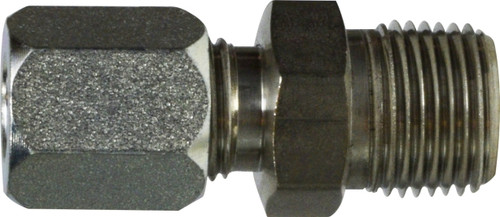 Midland Metal SSC240488 Connector, 1/2 in Tube OD x 1/2 in MNPT, Stainless Steel
