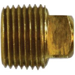 Midland Metal 06114-02 Square Head Plug, Pipe, 109S 1/8 Solid Plug, Brass Fittings