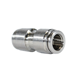 Midland Metal 20017NIC Union with Nickel Collet, 1/8 in Push to Connect x 1/8 in Push to Connect, Brass