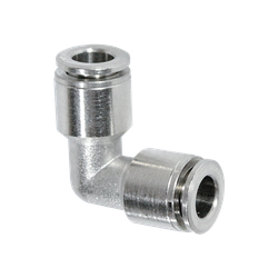 Midland Metal 20206NIC 90 deg Union Elbow with Nickel Collet, 4 mm Push to Connect x 4 mm Push to Connect, Brass
