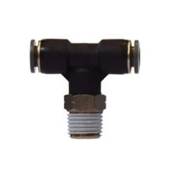 Midland Metal 272PPSC-8C Swivel Male Branch Tee, Composite Body Push In Fittings, 1/2 x 3/8 Plastic Pp Swvl Branch Tee, Brass Fittings