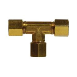 AMC 700064-03 Tee, 3/16 in Compression x 3/16 in Compression x 3/16 in Compression, Brass