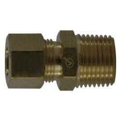 AMC 700068-0704 Adapter, 7/16 in Compression x 1/4 in Male NPTF, Brass
