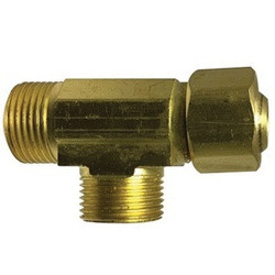 AMC 700073-060604 Swivel Tee, 3/8 in Compression x 3/8 in Male Compression x 1/4 in Female Compression, Brass