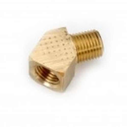 AMC 706124-04 45 deg Street Elbow, 1/4 in FPT x 1/4 in MPT, Brass