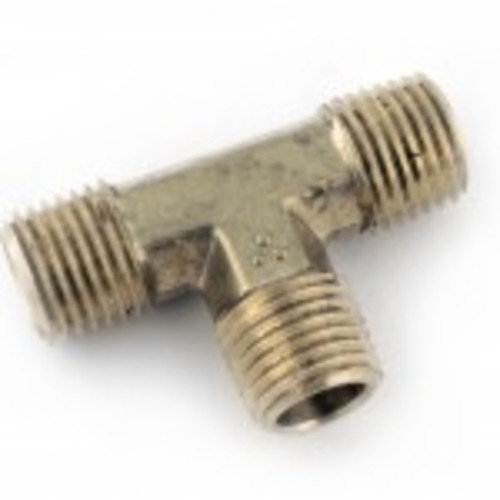 AMC 706232-04 Pipe Tee, 1/4 in MIP x 1/4 in MIP x 1/4 in MIP, Brass