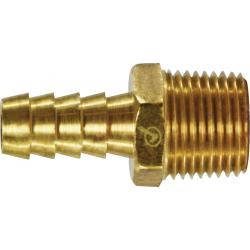 AMC 707001-0504 Rigid Adapter, 5/16 in Hose Barbed x 1/4 in MNPTF, Brass