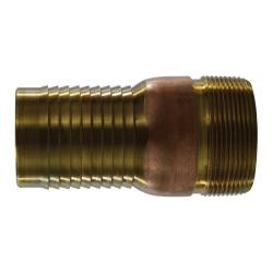 Buchanan Rubber CNT-150-B Combination King Nipple, 1-1/2 in Hose Barbed x 1-1/2 in MPT, Brass