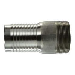 Buchanan Rubber CNT-200-SS316 Combination King Nipple, 2 in Hose Barbed x 2 in MPT, Stainless Steel