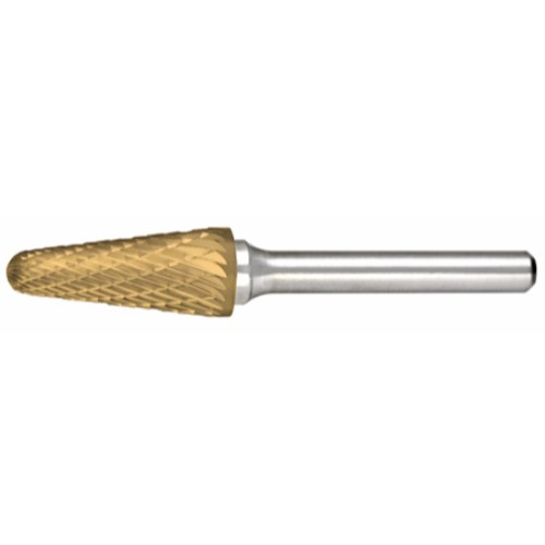 Alfa Tools B71283DTN SL-3 Carbide Burr Taper Cone Radius Double Cut Tin Coated