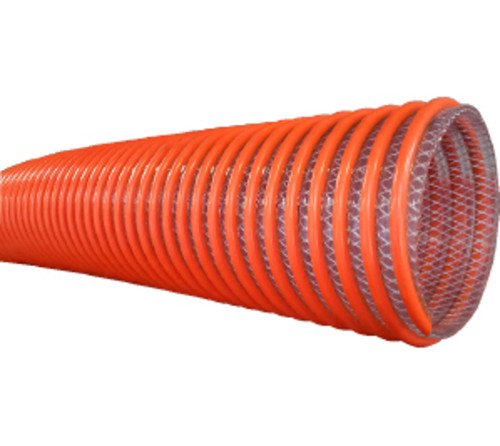 Buchanan Rubber RSPVC-200 Textile Reinforced Water Suction Hose, 100 ft L, 110 psi, PVC Tube, Clear