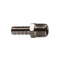 Midland Metal HB Series SSHB-06-02MP Rigid Adapter, 3/8 in Hose x 1/8 in MNPT, Stainless Steel