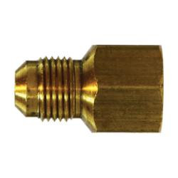Midland Metal U3-4C Female Adapter, SAE 45 Deg Flare, 1/4 x 3/8 Adapt 45Deg Flare- Tube To Fpt, Brass Fittings
