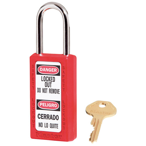Master Lock 411RED 6 Pin Tumbler Padlock Keyed Diff. Safety Lock (6 EA)