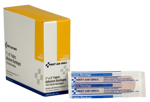 First Aid Only G122 1"X3" Fabric Bandages 100/Box (18 BX)
