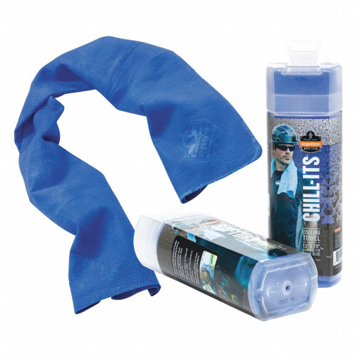 CHILL-ITS BY ERGODYNE Cooling Towel,Blue,13 x 29 In. 12420