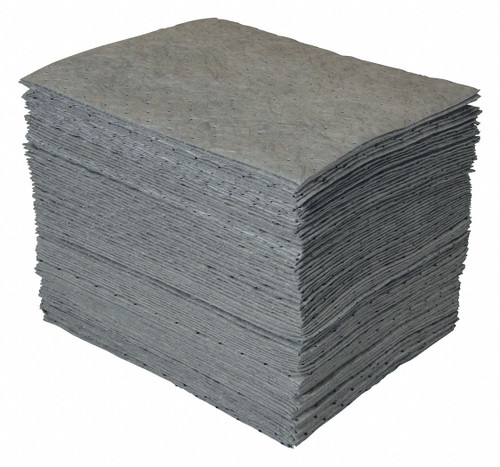BRADY SPC ABSORBENTS Absorbent Pad,Universal,Gray,PK100 GP100