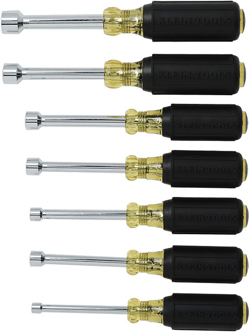 Klein Tools 631 Nut Driver Set, 3-Inch Shafts, Cushion-Grip, 7-Piece