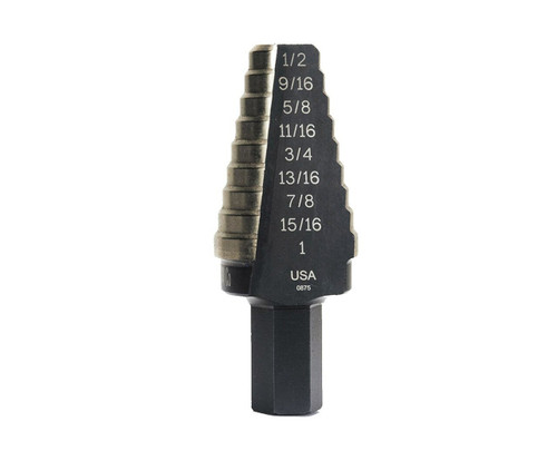 IRWIN UNIBIT Step Drill Bit,Cobalt,8 Sizes,9/16-1 In. 10220cb