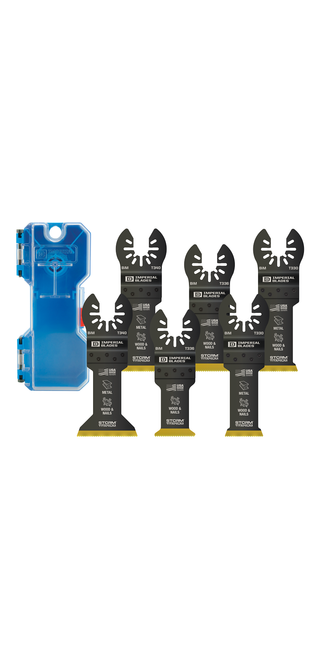 Milwaukee IBOATV-6 Imperial Blades IBOATV-6 One Fit Storm Titanium Metal/Wood Variety Pack, 6PC + Free Case