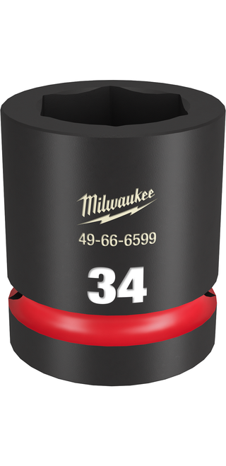 Milwaukee 49-66-6599 SHOCKWAVE Impact Duty 1" Drive 34MM Standard 6 Point Socket