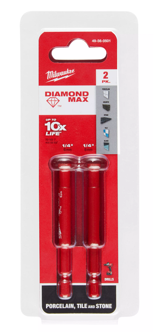 Milwaukee 49-56-0501 DIAMOND MAX 1/4 in. Diamond Grit Hole Saw 2 PK