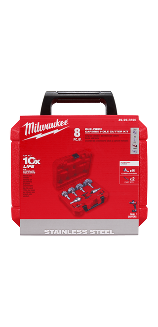 Milwaukee 49-22-8620 One-Piece Carbide Hole Cutter Set: 8PC
