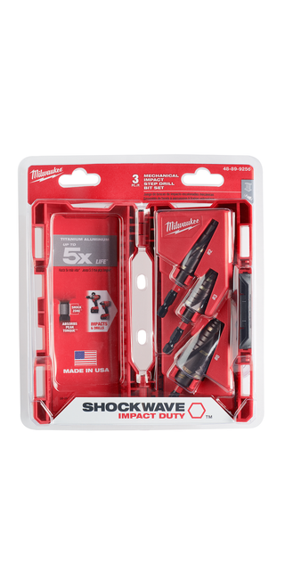 Milwaukee 48-89-9256 SHOCKWAVE Impact Duty Step Bit Mechanical Set (#2, #3, #8)