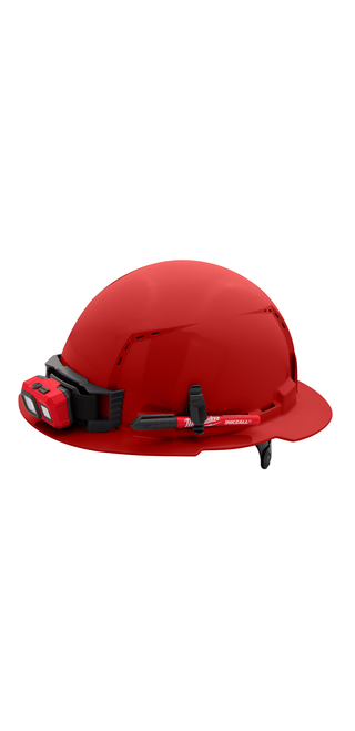 Milwaukee 48-73-1229 Red Full Brim Vented Hard Hat w/6pt Ratcheting Suspension - Type 1, Class C