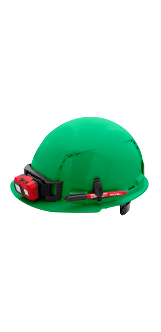 Milwaukee 48-73-1226 Green Front Brim Vented Hard Hat w/6pt Ratcheting Suspension - Type 1, Class C