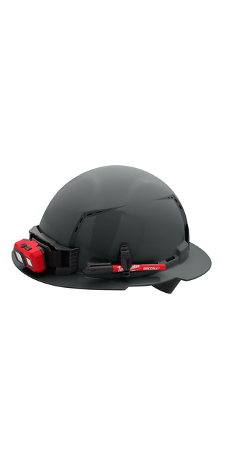 Milwaukee 48-73-1215 Gray Full Brim Vented Hard Hat w/4pt Ratcheting Suspension - Type 1, Class C