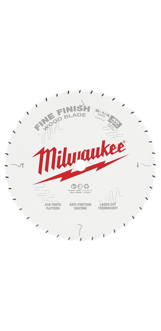 Milwaukee 48-40-0822 8-1/4 in. 40T Fine Finish Circular Saw Blade