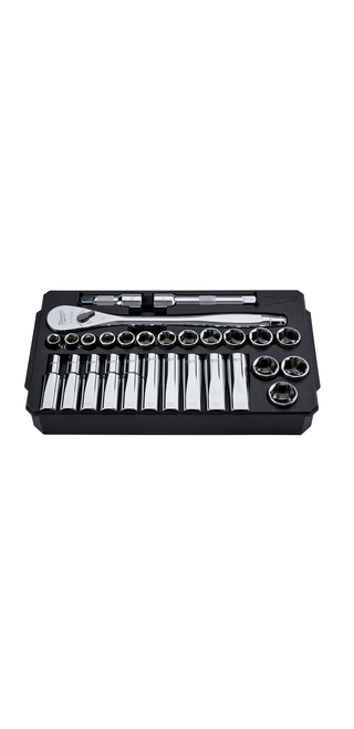 Milwaukee 48-22-9510 28 pc. 1/2 in. Socket Wrench Set (Metric)