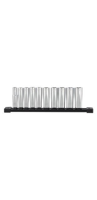 Milwaukee 48-22-9505 10pc 3/8 in. Metric Deep Well Sockets with FOUR FLAT Sides