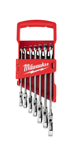 Milwaukee 48-22-9429 7pc SAE Flex Head Ratcheting Combination Wrench Set