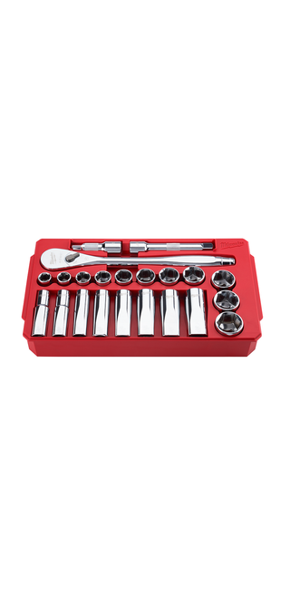 Milwaukee 48-22-9410 22 pc. 1/2 in. Socket Wrench Set (SAE)