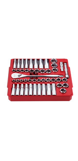 Milwaukee 48-22-9010 47 pc. 1/2 in. Socket Wrench Set (SAE & Metric)