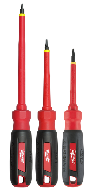 Milwaukee 48-22-2203 3-Piece 1000V Insulated Screwdriver Set w/ Square Drive
