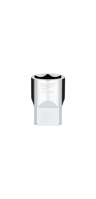 Milwaukee 45-34-9122 1/2 in. Drive 21MM Metric 6-Point Socket with FOUR FLAT Sides