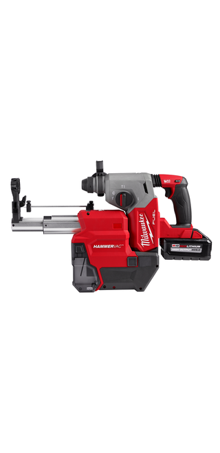 Milwaukee 2912-22DE M18 FUEL 1 in SDS Plus Rotary Hammer with Dust Extractor Kit