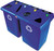 Rubbermaid Commercial 1792372 Four Stream Glutton Recycling Station Blue