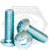 M6-1.00 x 15 mm Button Head Socket Cap Screws, Metric Class 12.9, Zinc-Bake Cr+3, Full Thread, Coarse (UNC), Alloy Steel, ISO 7380, Qty 100