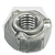 1/2"-13 Hex Weld Nut, 3 Projections, 18-8 Stainless Steel, Qty 100