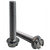#10-32 x 3" Machine Screws, Slotted Indent Hex Washer Head HWH, 18-8 Stainless Steel A2, Full Thread, Qty 100