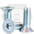 M8-1.25 x 30 mm Flat Head Socket Cap Screws, Metric Class 12.9, Mechanical Zinc Cr+3, Full Thread, DIN7991, Qty 1000