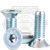 M8-1.25 x 50 mm Flat Head Socket Cap Screws, Metric Class 12.9, Mechanical Zinc Cr+3, Partial Thread, DIN7991, Qty 500