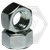 2 1/4"-12 Hex Nuts, Zinc Cr+3, Fine (UNF), Low Carbon Steel, Qty 15